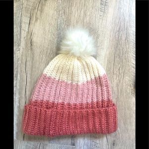 Lauren Conrad tri-colored Pom Pom hat